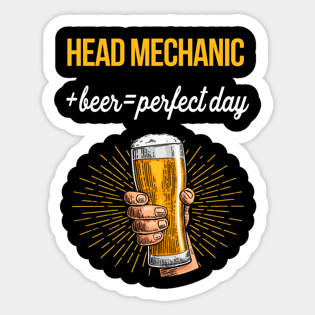 Head Mechanic Beer T-Shirt Head Mechanic Funny Gift Item Sticker by Bushf